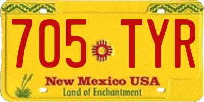 NM license plate 705TYR