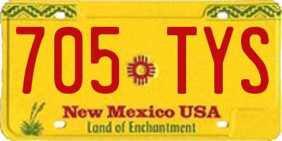 NM license plate 705TYS
