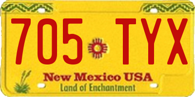 NM license plate 705TYX