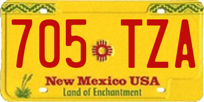 NM license plate 705TZA