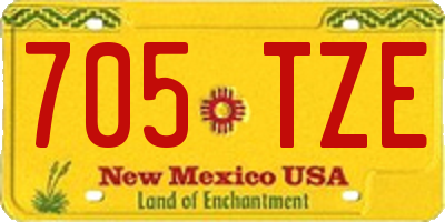NM license plate 705TZE