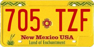 NM license plate 705TZF