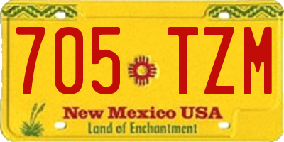 NM license plate 705TZM