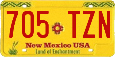 NM license plate 705TZN