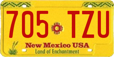 NM license plate 705TZU