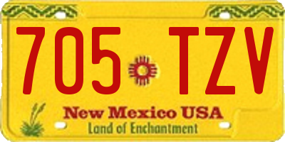 NM license plate 705TZV