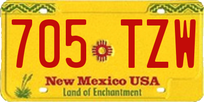 NM license plate 705TZW