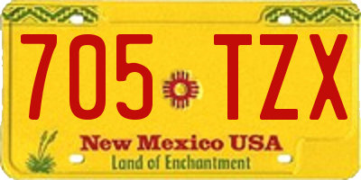 NM license plate 705TZX