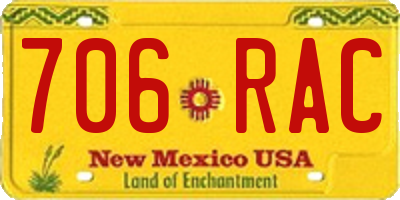 NM license plate 706RAC