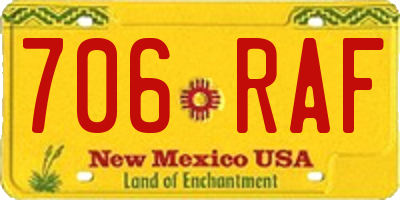 NM license plate 706RAF