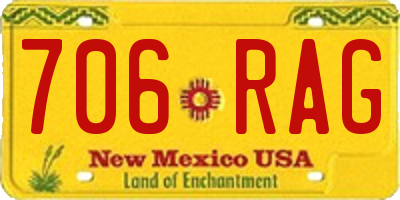 NM license plate 706RAG