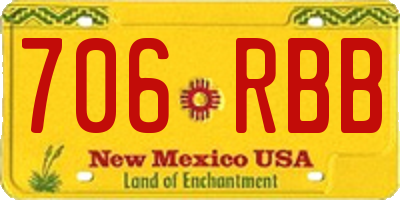 NM license plate 706RBB