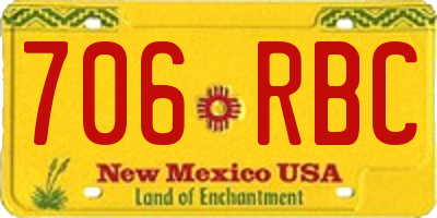 NM license plate 706RBC