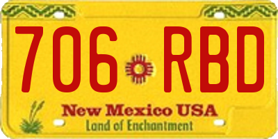 NM license plate 706RBD