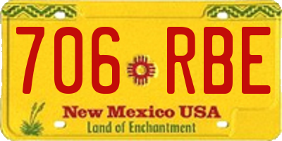 NM license plate 706RBE