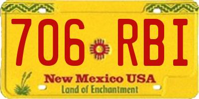 NM license plate 706RBI