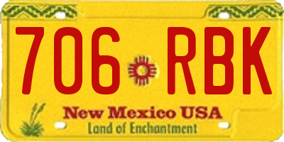 NM license plate 706RBK