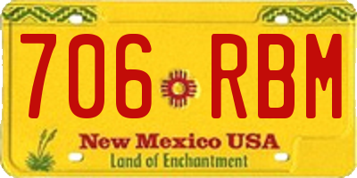 NM license plate 706RBM