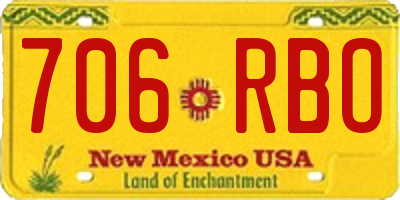 NM license plate 706RBO