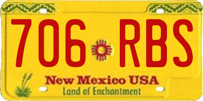 NM license plate 706RBS