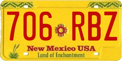 NM license plate 706RBZ