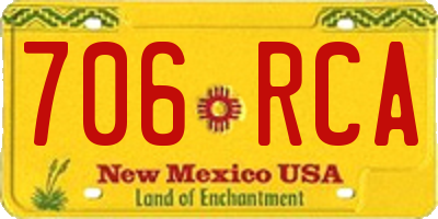 NM license plate 706RCA