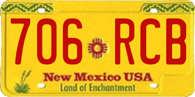 NM license plate 706RCB