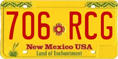 NM license plate 706RCG
