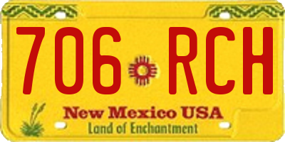 NM license plate 706RCH