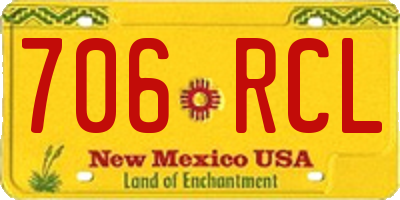 NM license plate 706RCL