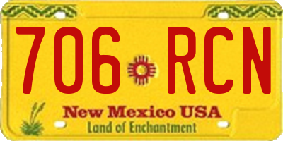 NM license plate 706RCN