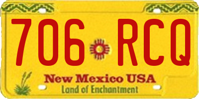 NM license plate 706RCQ
