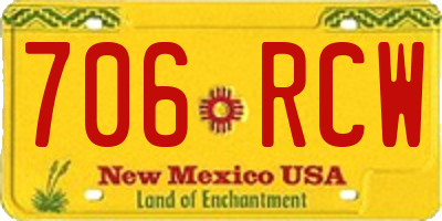 NM license plate 706RCW
