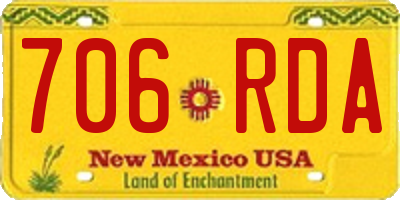NM license plate 706RDA