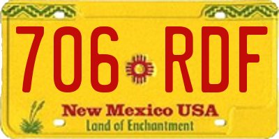 NM license plate 706RDF