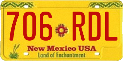 NM license plate 706RDL