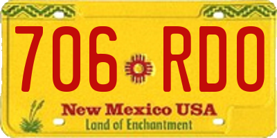 NM license plate 706RDO