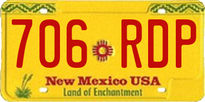 NM license plate 706RDP