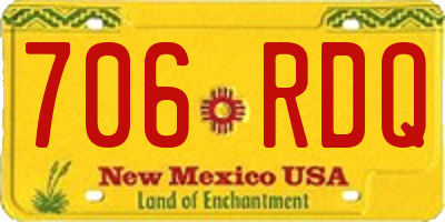 NM license plate 706RDQ