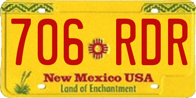 NM license plate 706RDR