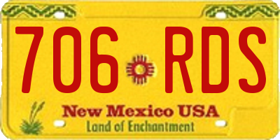 NM license plate 706RDS