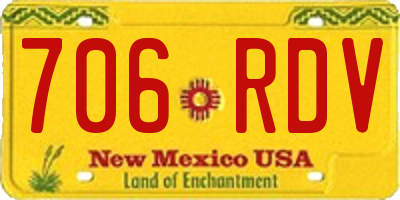 NM license plate 706RDV
