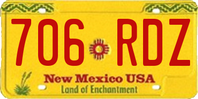 NM license plate 706RDZ