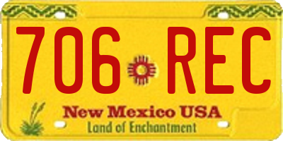 NM license plate 706REC