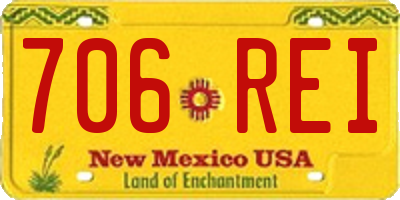 NM license plate 706REI