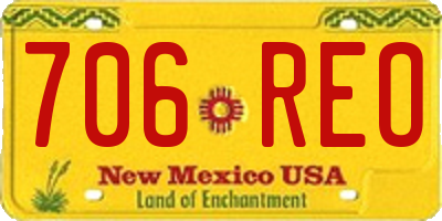 NM license plate 706REO