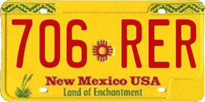 NM license plate 706RER