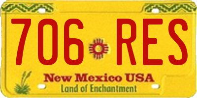 NM license plate 706RES