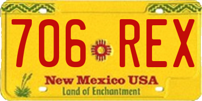NM license plate 706REX