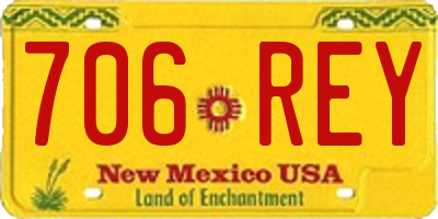 NM license plate 706REY